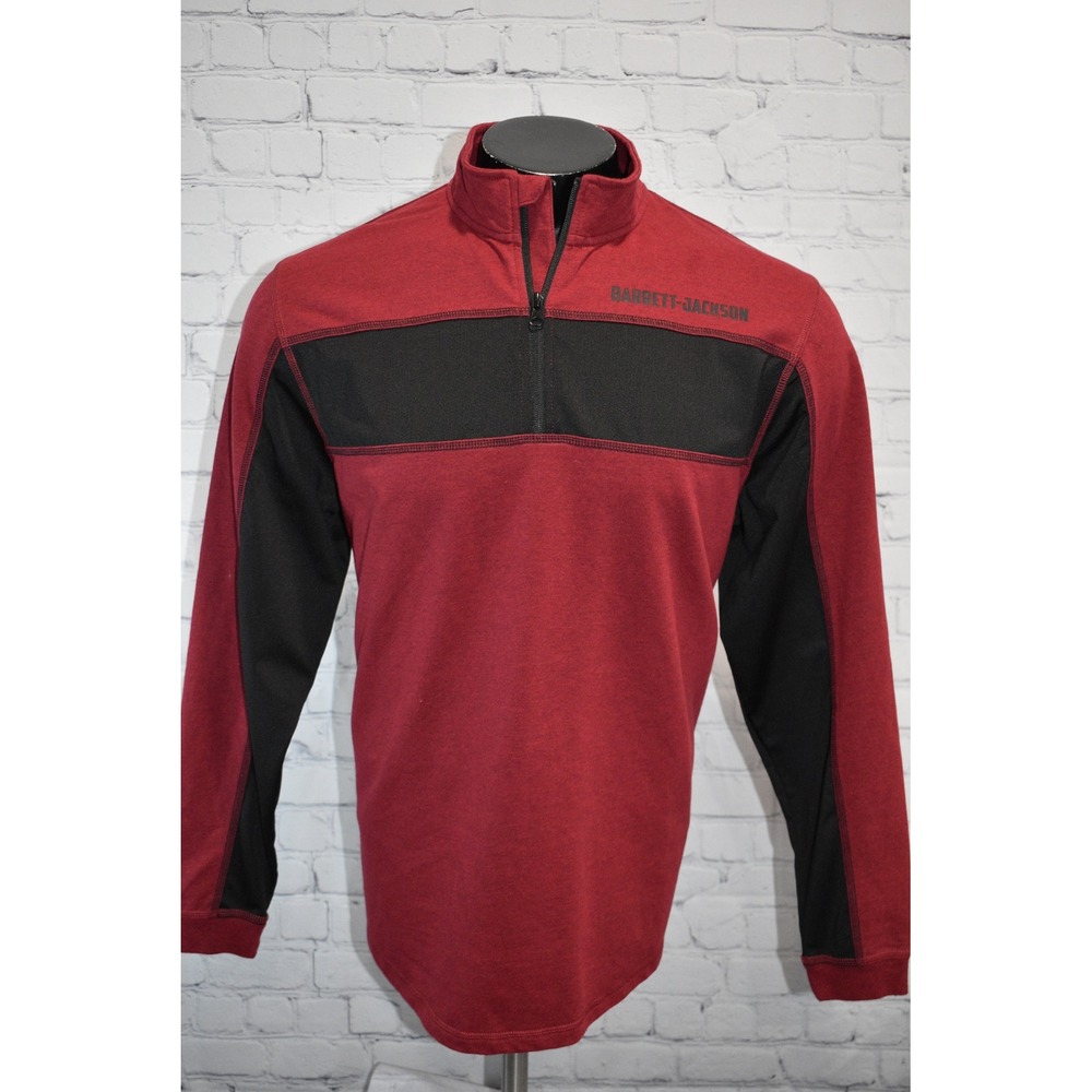 Barrett-Jackson Classic Cars Auction Quarter Zip Pullover Men Large Burgundy